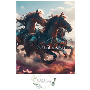 Wild horses Post apocalyptic futuristic V3 Seidenpapier