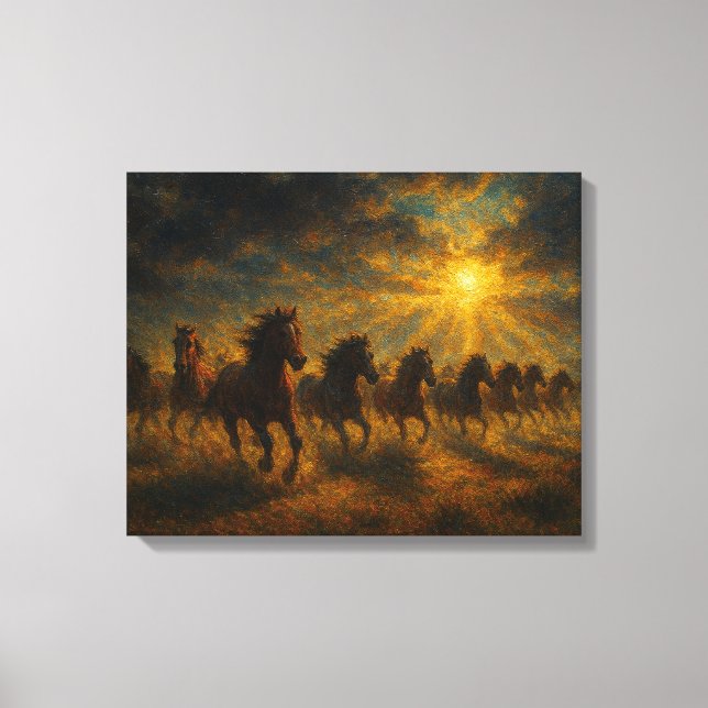 Wild Horses Running Leinwanddruck (Vorderseite)
