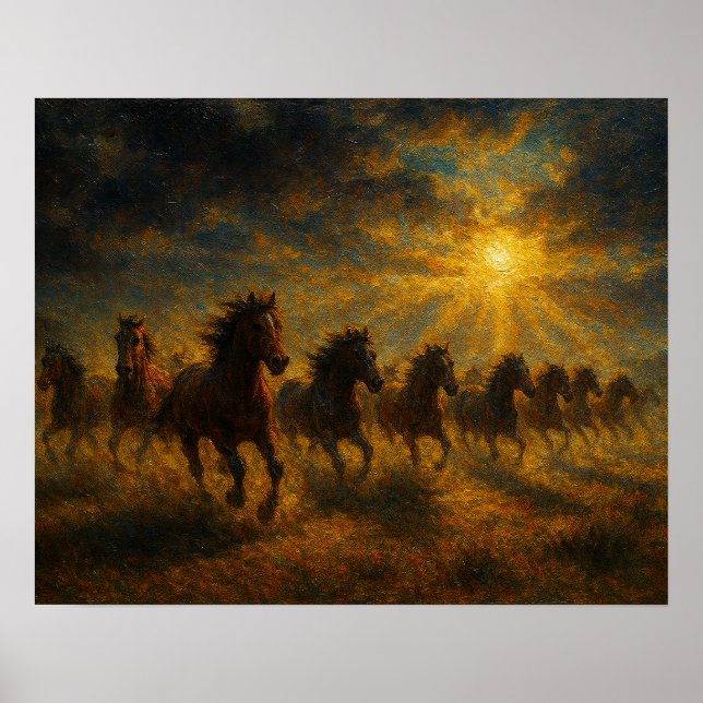 Wild Horses Running Poster (Vorne)
