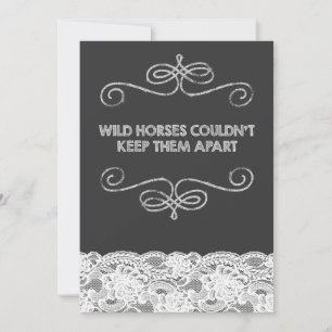 Wild Horses Vintage Kreidetafel-Hochzeit Einladung