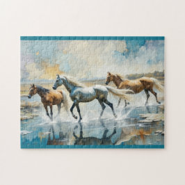Wild Horses watercolor Puzzle