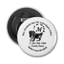 Wild Iguana Lost Family Zuhause-Adresse Flaschenöffner