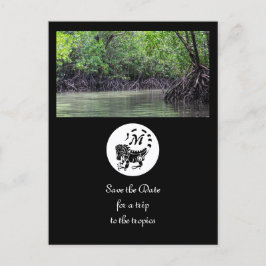 Wild Iguana Silhouette Monogram Foto Einladungspostkarte