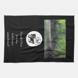 Wild Iguana Silhouette Monogram Foto Geschirrtuch