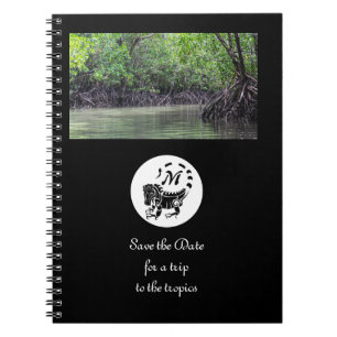 Wild-Iguana-Silhouette-Monogramm-Foto Notizblock