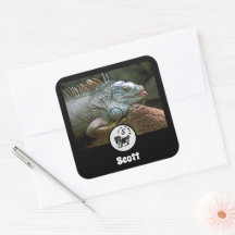 Wild Iguana Silhouette Name Tag Foto