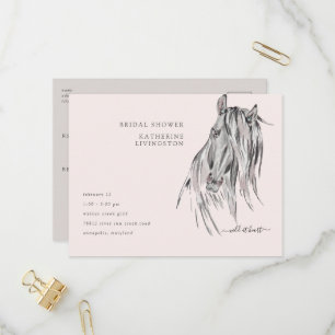Wild im Heart Watercolor Horse Brautparty Einladungspostkarte