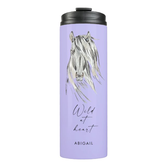 Wild im Herz Individuelle Name Lavender Thermosbecher (Vorderseite)
