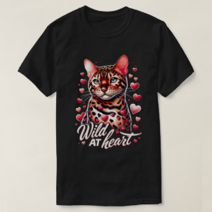 Wild im Herzen - Bengalisches Cat Liebe T-Shirt