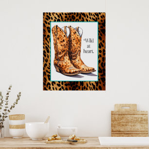 Wild im Herzen - Gepard Cowgirl Boots Poster Art