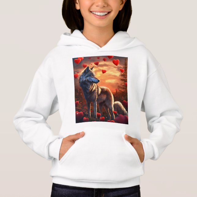 "Wild im Herzen: Wolf-Liebe" Hoodie (Vorderseite)