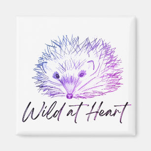Wild im Herzen zeichnend Igel Magnet