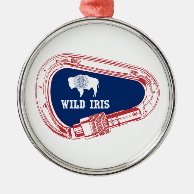 Wild Iris Climbing Carabiner Ornament Aus Metall (Vorne)