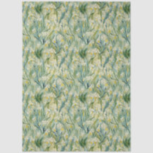 Wild Iris Ivory Green Yellow Tissue Paper