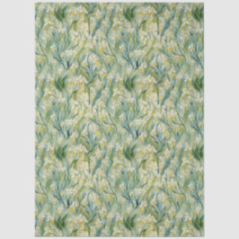 Wild Iris Ivory Green Yellow Tissue Paper Seidenpapier