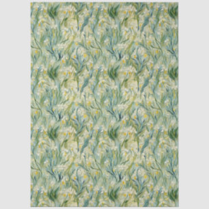 Wild Iris Ivory Green Yellow Tissue Paper Seidenpapier