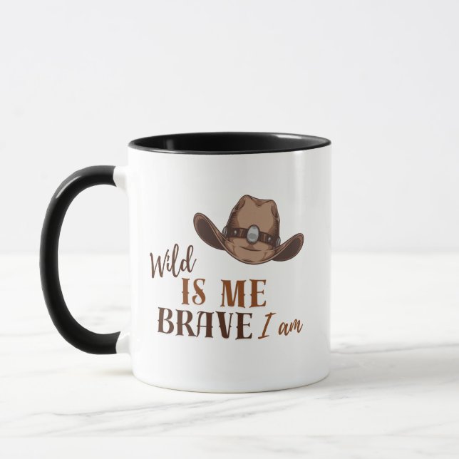 WILD is me BRAVE Ich bin zweitönige Kaffee-Tasse Tasse (Links)