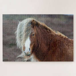 Wild isländisches Pferd auf einem Feld Puzzle