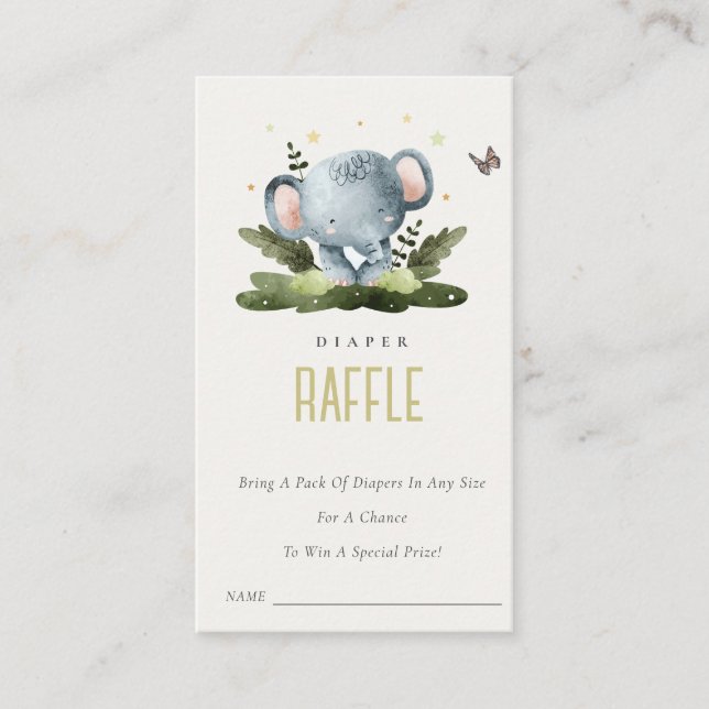 Wild Jungle Animal Kids Diaper Raffle Baby Dusche Begleitkarte (Vorderseite)
