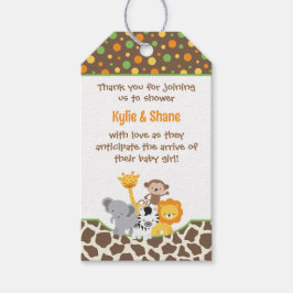 Wild Jungle Animals Baby Shower Favor Gift Tag Geschenkanhänger