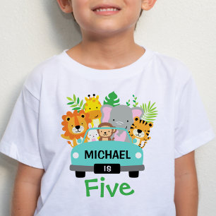 Wild Jungle Animals Junge 5. Geburtstag Personalis Baby T-shirt