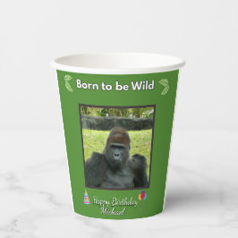 Wild Jungle Gorilla Birthday Design Pappbecher