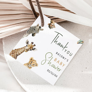Wild Jungle Safari Animals Kinderdusche Vielen Dan Geschenkanhänger