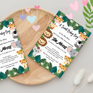 Wild Jungle Safari Baby Boy Dusche Einladung