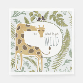 Wild Jungle Safari Tiere Botanische Babydusche Serviette