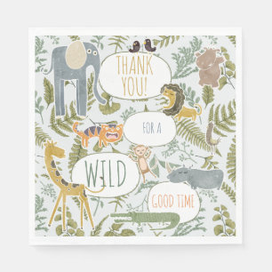 Wild Jungle Safari Tiere Botanische Babydusche Serviette