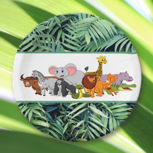 Wild! Jungle-Tier-Geburtstagspapier Pappteller (Von Creator hochgeladen)