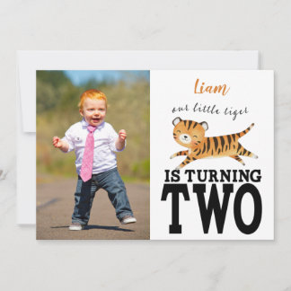 Wild Jungle Tiger 2. Geburtstag Einladung