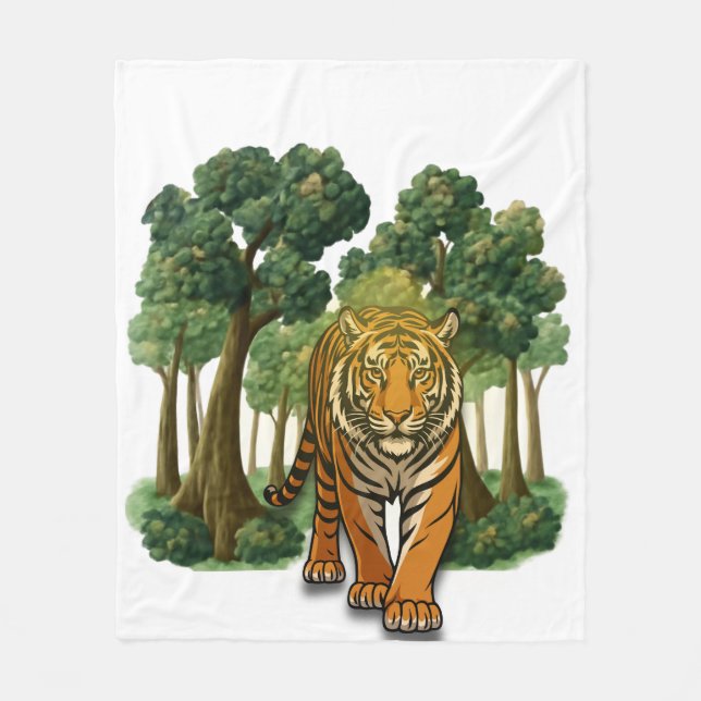 “Wild Jungle Tiger – Nature-Inspired Magnetic Fram Fleecedecke (Vorderseite)