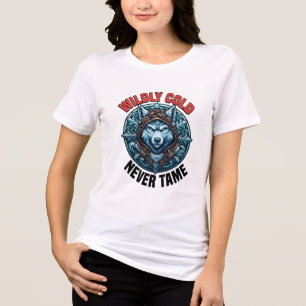 Wild Kaltes Niemals Zähmbares Blaues Wolf-Shirt Tri-Blend Shirt