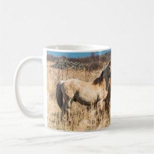 Wild Konik ponies Wicken Fen Cambridgeshire UK Kaffeetasse