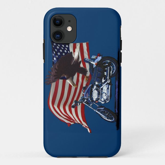Wild & kostenlos - Patriotischer Adler, Motorrad u Case-Mate iPhone Hülle (Rückseite)