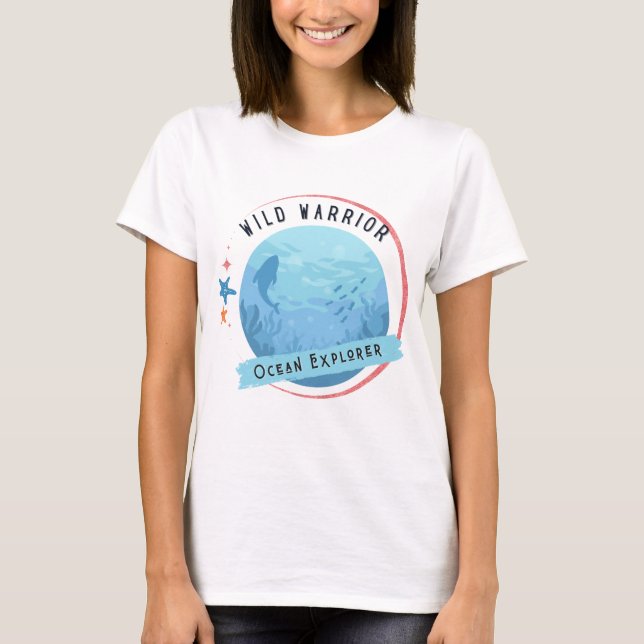 Wild Krieger Ozean Explorer T-Shirt (Vorderseite)