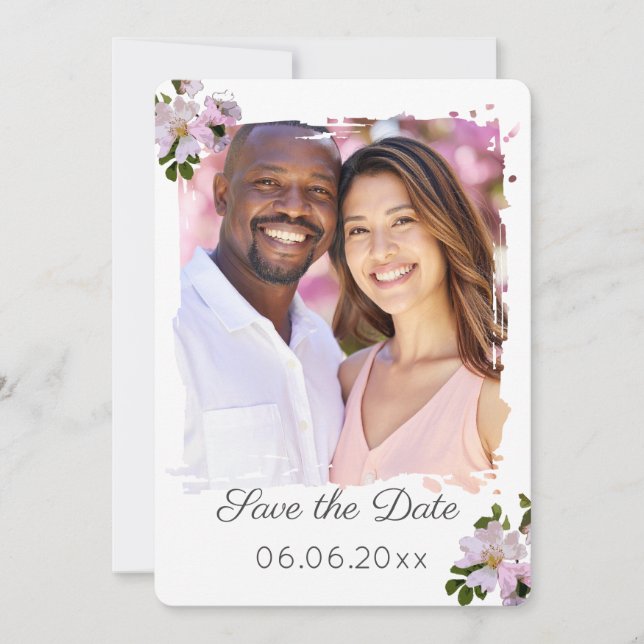 Wild Land Rose Save the Date Fotokarte (Vorderseite)