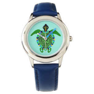 wild lebende Tiere - See TURTLE - Natur- Aqua - Armbanduhr