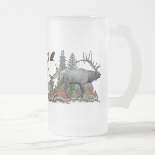 Wild lebende Tiere von Nordamerika Mattglas Bierglas