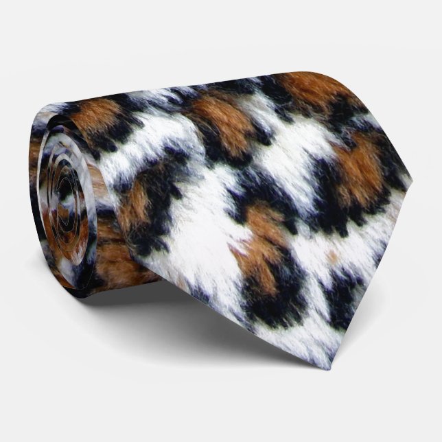 Wild Leopard Fur Neck Tie Krawatte (Gerollt)