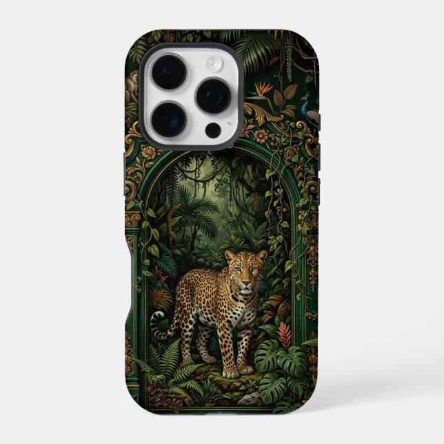 Wild Leopard Jungle Arch | iPhone 16 Pro Case Hülle (Rückseite)