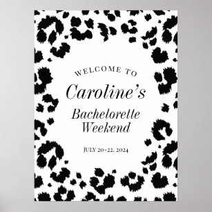 Wild Leopard Print Bachelorette Party Welcome Sign Poster