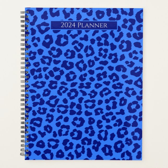 Wild Leopard Print-Blue Planer (Vorderseite)