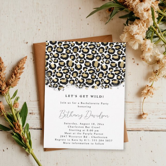 Wild Leopard Print Bridal Dusche Einladung (Von Creator hochgeladen)