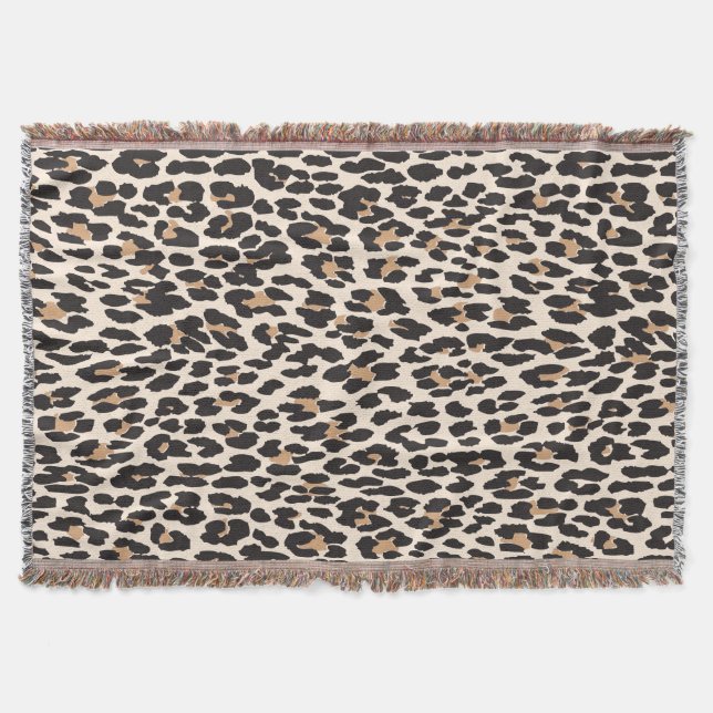 Wild Leopard Print Custom Throw Blanket Decke (Vorderseite)