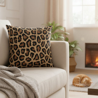 Wild Leopard Print Decorative Throw Pillow Kissen
