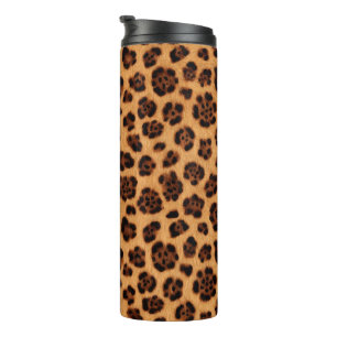 Wild Leopard Print Golden Braun Burnt Orange Thermosbecher