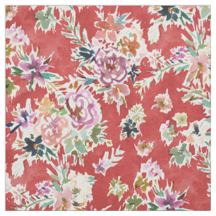 WILD LIEBE Fett Roter Floral Stoff