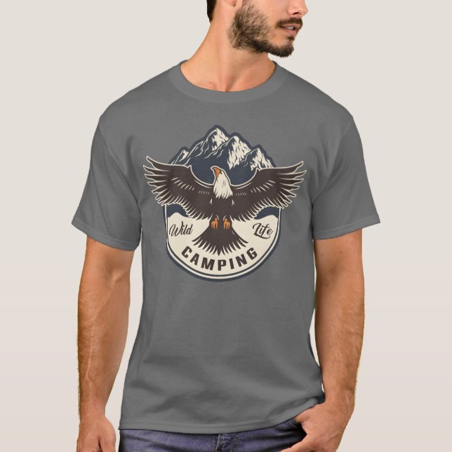 WILD LIFE CAMPING Geschenk T-Shirt (Vorderseite)